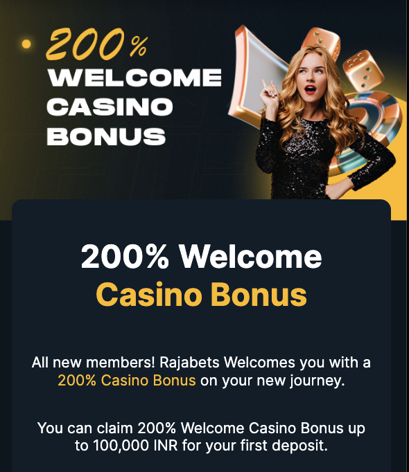 rajabets casino welcome bonus