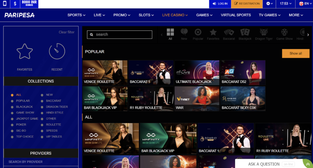 Paripesa Live Casino