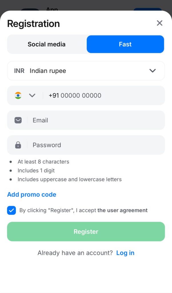 register on 1win 