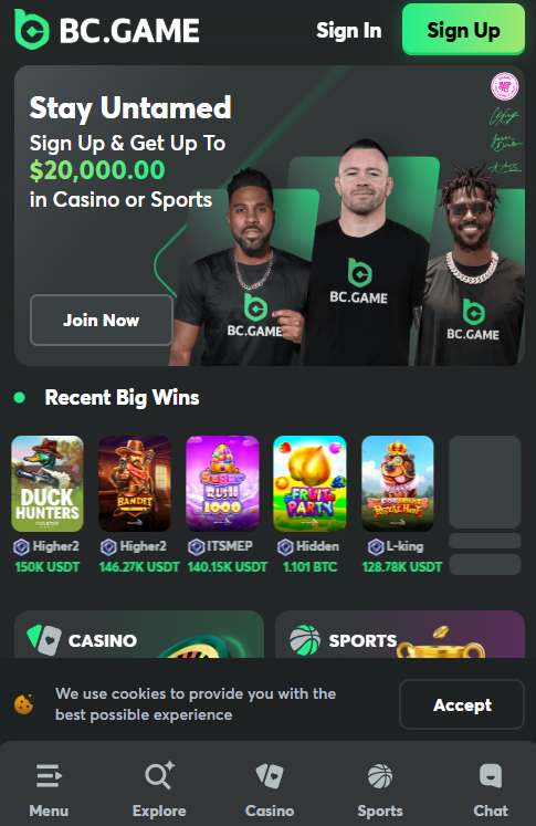 BC Game India login
