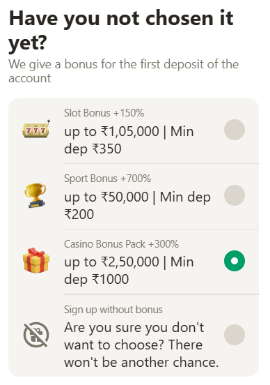 parimatch casino welcome bonus offer
