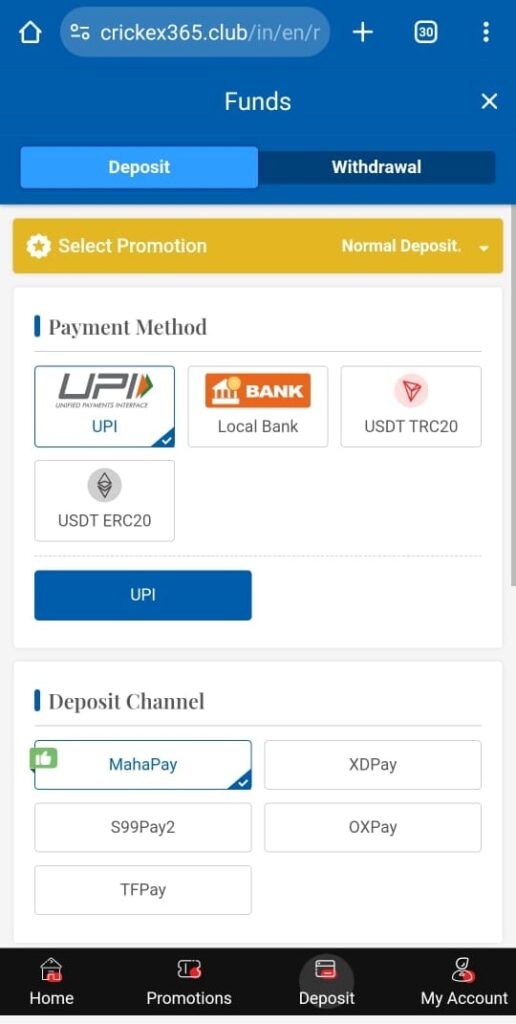 Crickex deposit
