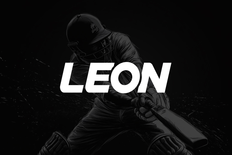 leon logo on a background of a cricket player