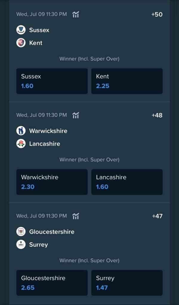 t20 blast today odds