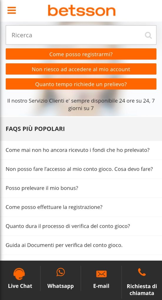 Betsson mobile e promozione di benvenuto