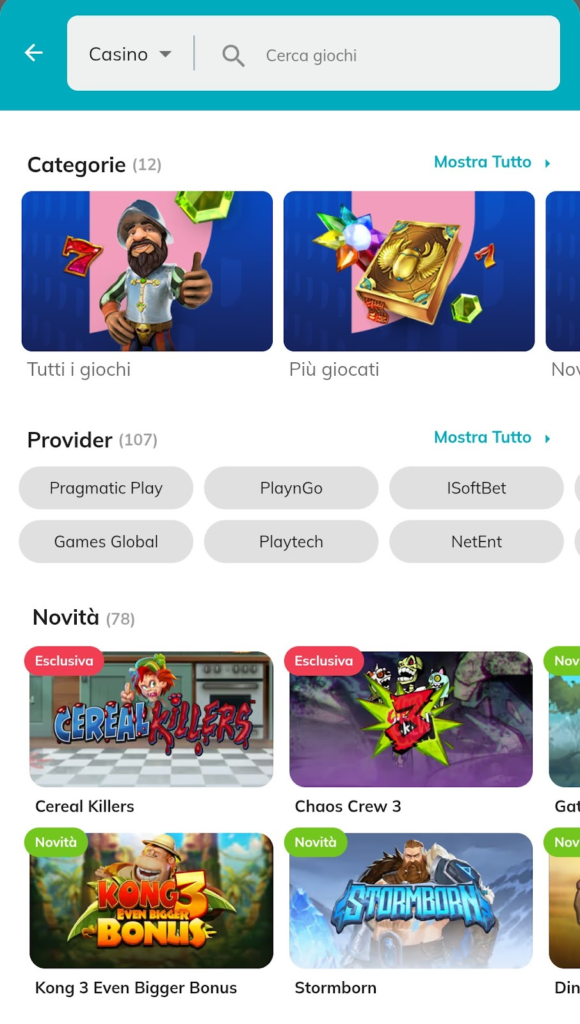 Struttura del sito e navigazione Starcasinó