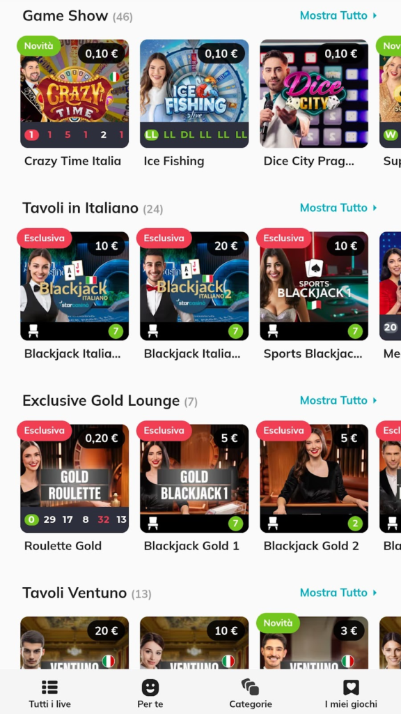 Casinò & Casinò Live StarCasinò