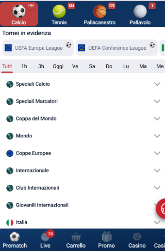 Vai su Marathonbet e clicca sul pulsante “Registrati”
