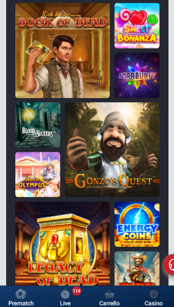 Marathonbet Struttura del sito e navigazione