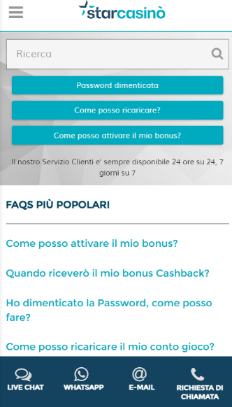 Assistenza clienti Starcasinò