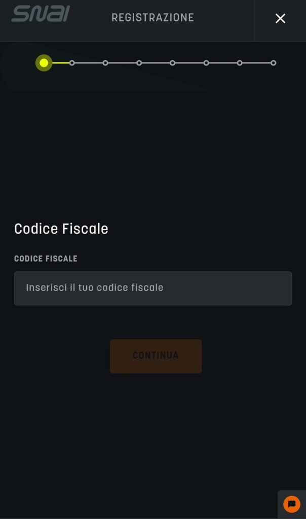 SNAI - Guida Breve alla Registrazione