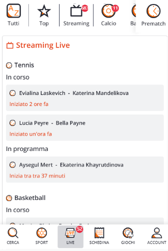 App Betsson: interfaccia e funzionalità disponibili