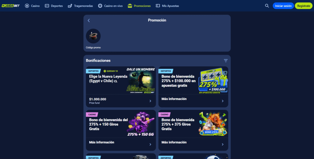 Promociones JugaBet Chile