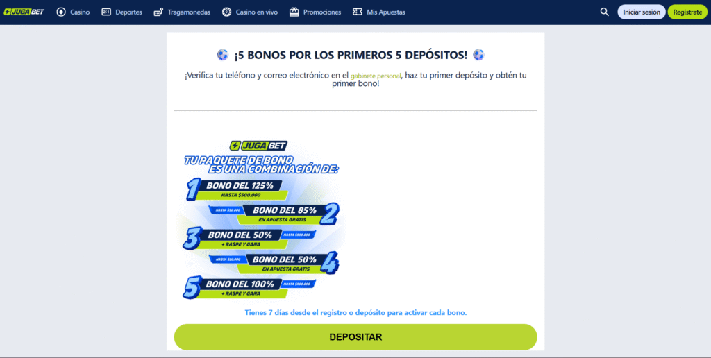 Rollover Bono JugaBet Chile