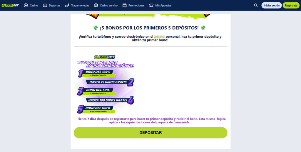 Wagering Bono JugaBet Chile