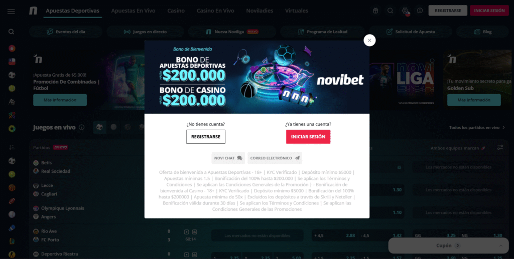 Bono de bienvenida Novibet