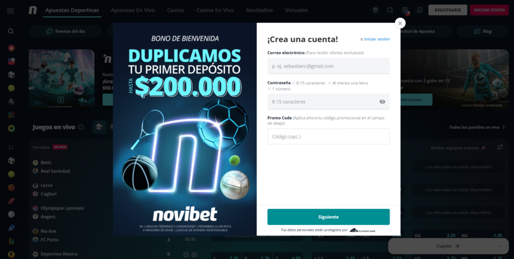 Registro Novibet Chile