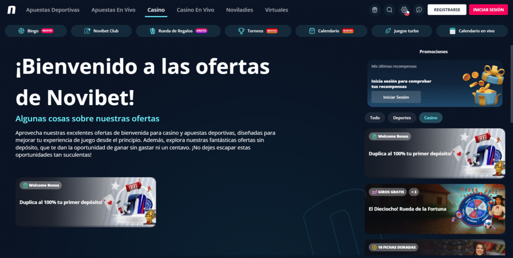 Bono de bienvenida Casino Novibet