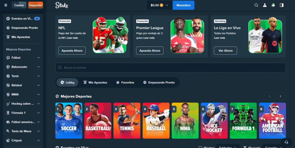 Seción Deportes Stake