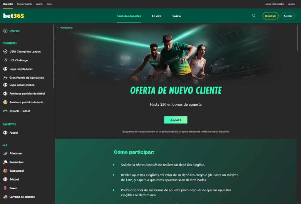 bet365 bono deportes