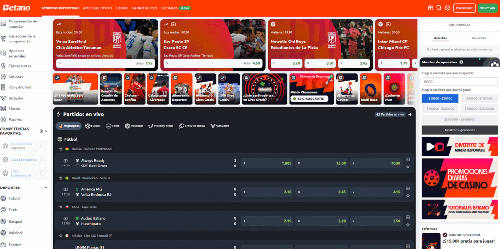 Betano: app mobile completa para apostar en vivo