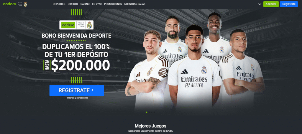 Codere: fútbol local fuerte y bono alto para nuevos