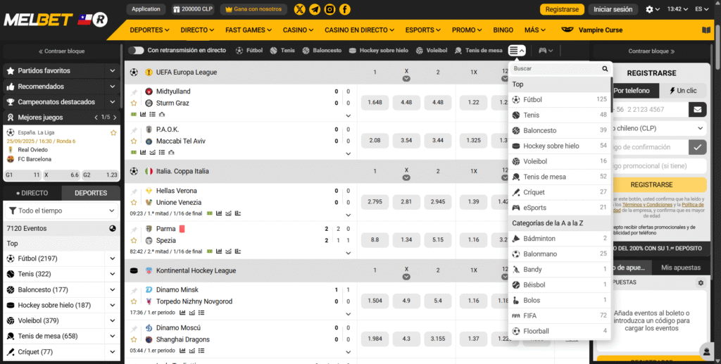 Apuestas deportivas MelBet