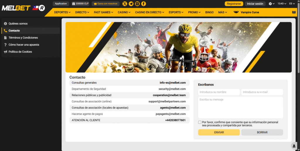 Atención y Soporte MelBet