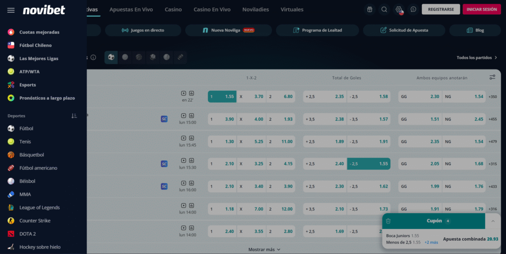 Apuestas deportivas Novibet