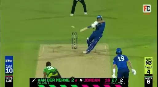 WATCH: Roelof van der Merwe invents new shot in The Hundred; falls backwards while smashing the ball to cover boundary