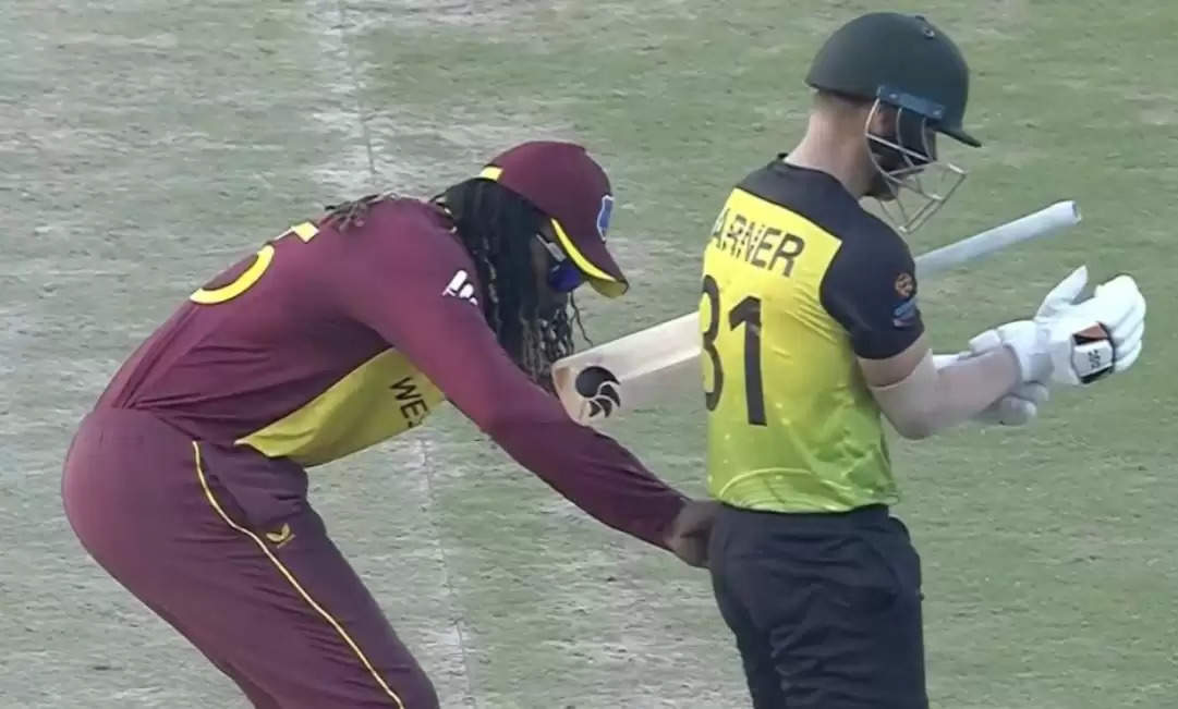 WATCH: Chris Gayle trolls David Warner; hunts for sandpaper in his pocket during T20 WC game