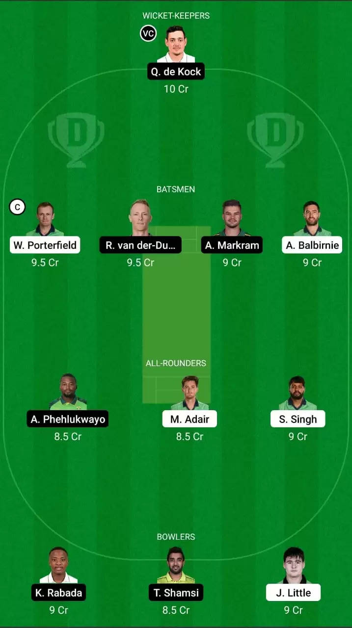 2nd ODI | IRE vs SA Dream11 Team Prediction: Ireland vs South Africa Best Fantasy Cricket Tips, Playing XI and Top Player Picks