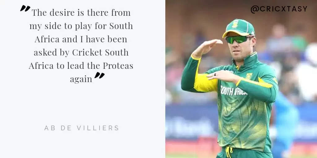 Cricket South Africa has asked me to lead Proteas again : AB de Villiers