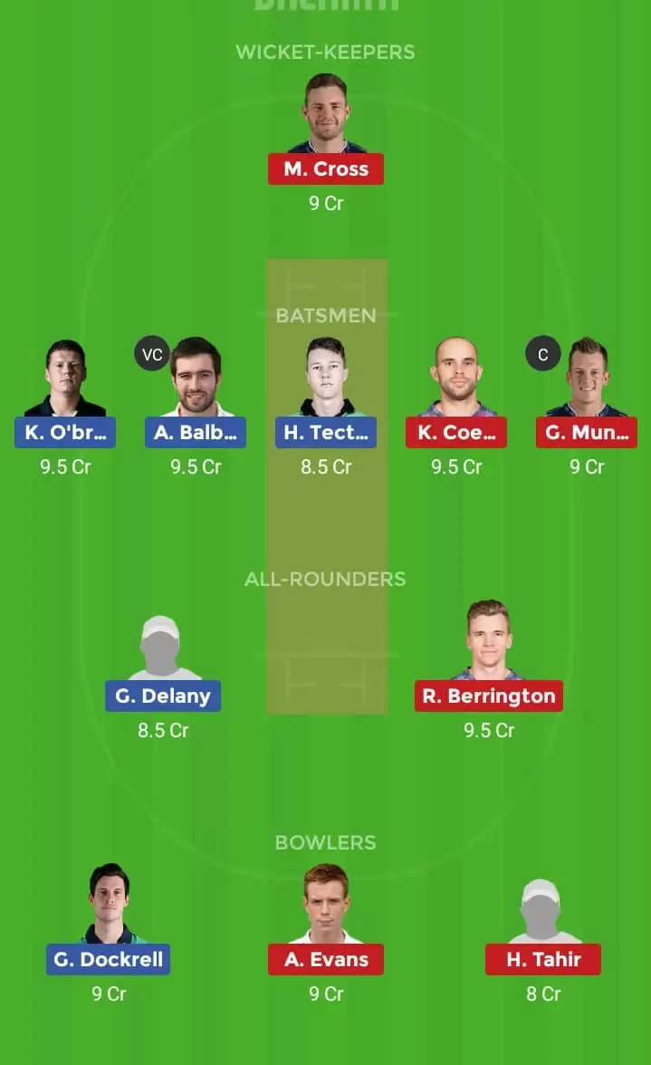 Ireland T20I Tri-series 2019: IRE vs SCO – Dream11 Fantasy Cricket Tips, Playing XI, Pitch Report, Team and Preview