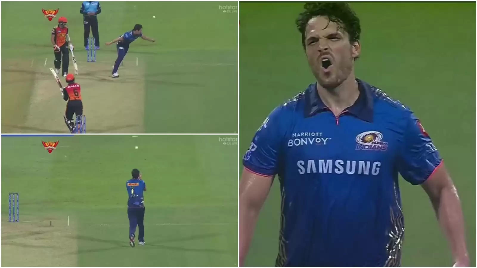 Watch: Coulter-Nile picks up a stunning juggling caught-and-bowled to dismiss Saha