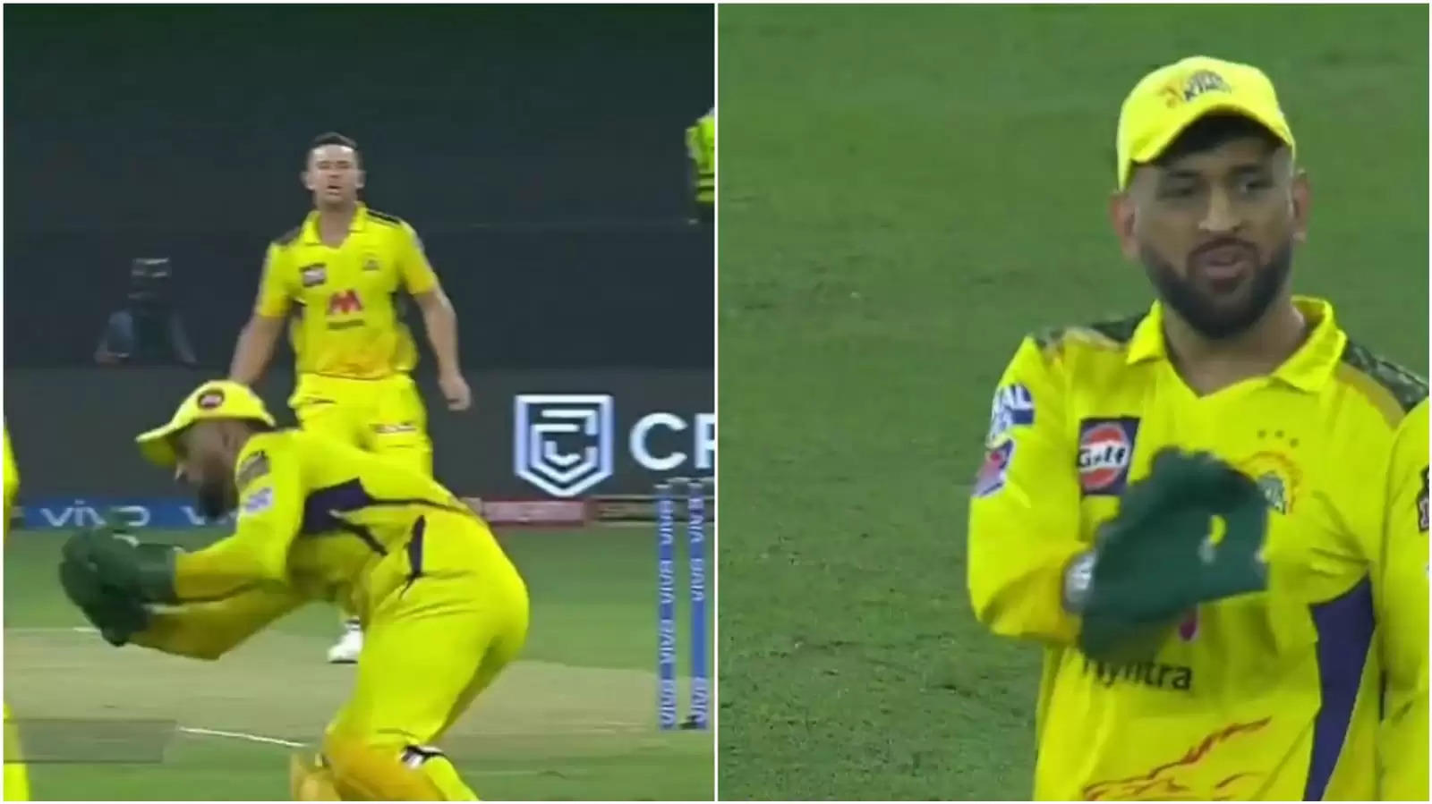 WATCH: MS Dhoni drops a sitter; commentator defends him stating those ones are “hard”