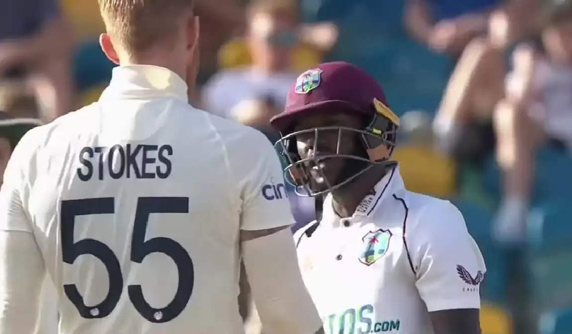 WATCH: Ben Stokes and Jermaine Blackwood engage in war of words; umpire separates pair