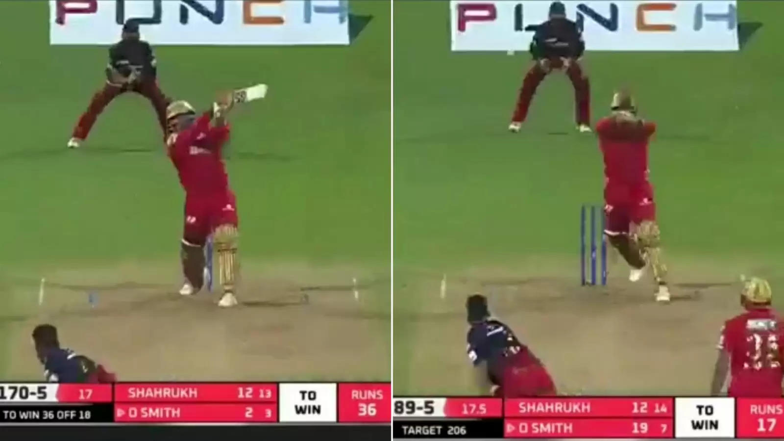 WATCH: 6, 6, 6 – Odean Smith smashing three sixes off Mohammed Siraj in the 18th over of tense run chase