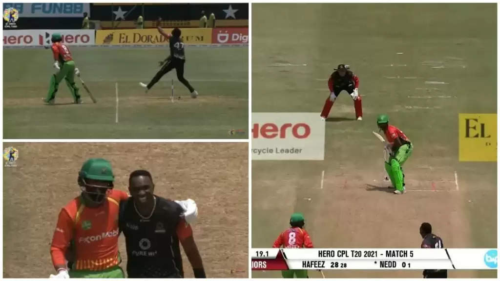 WATCH: Dwayne Bravo stops to mankad Mohammad Hafeez, instead hugs and shares a laugh