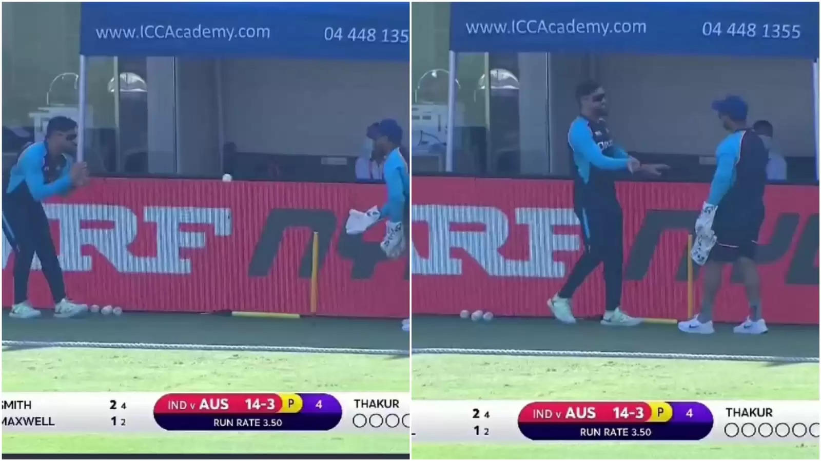 WATCH: Mentor MS Dhoni in action! Gives Rishabh Pant keeping practice on the sidelines of India-Australia