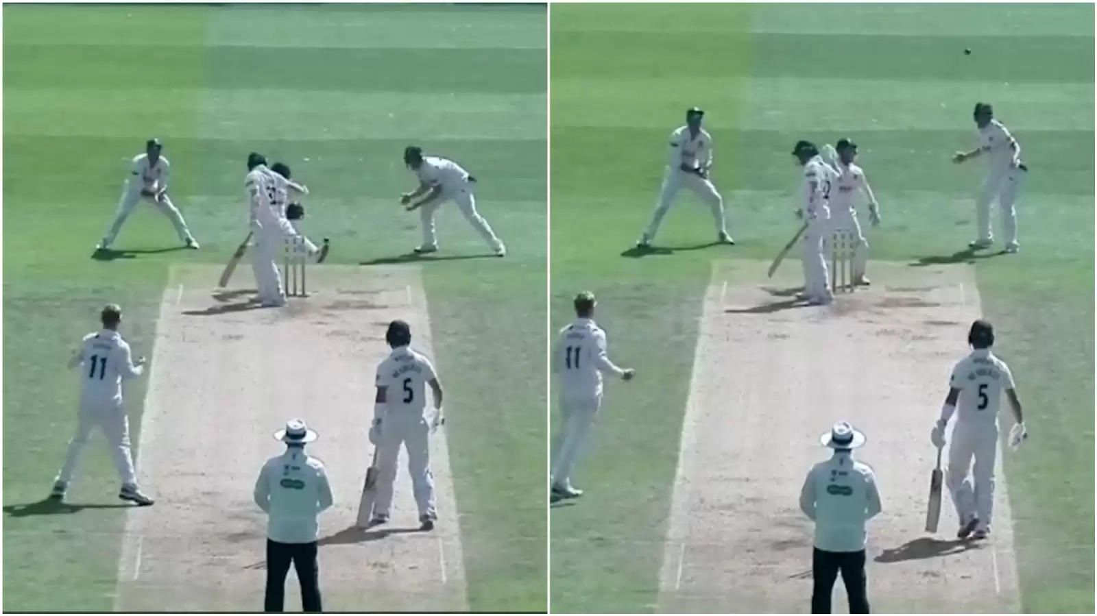 WATCH: Outrageos footy skills in action by wicket-keeper in tag team catch