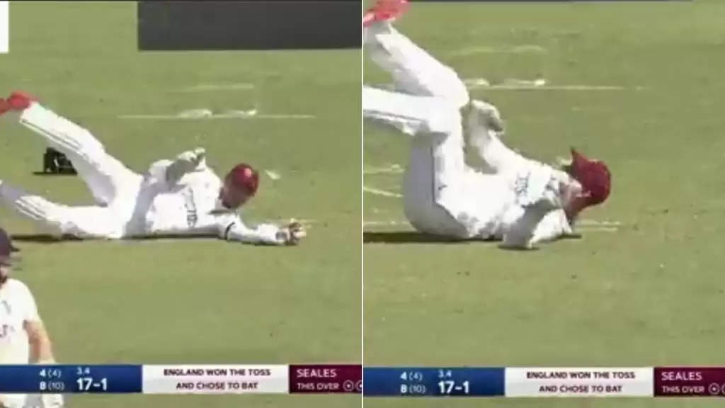 WATCH: Joshua da Silva takes a stunning low, diving catch to his left off inside edge | WI v ENG