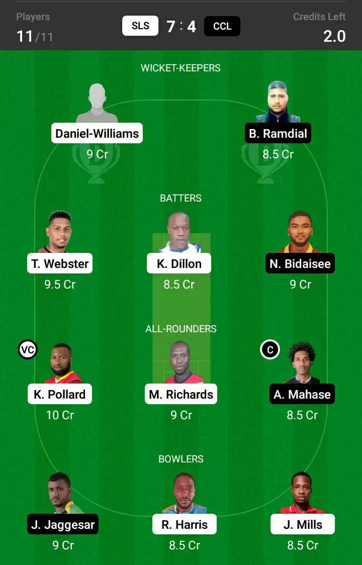 SLS vs CCL Dream11 Prediction, Playing XI, Fantasy Cricket Tips, Team, Weather Updates And Pitch Report – Trinidad T10 Blast 2022, Match 24