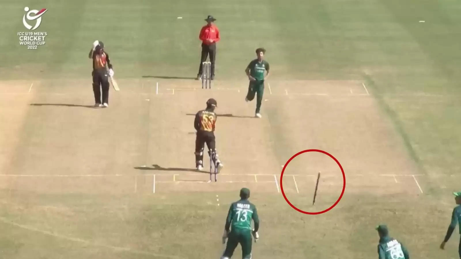 Watch: Pakistan seamer Ahmed Khan sends stumps cartwheeling in U19 World Cup game