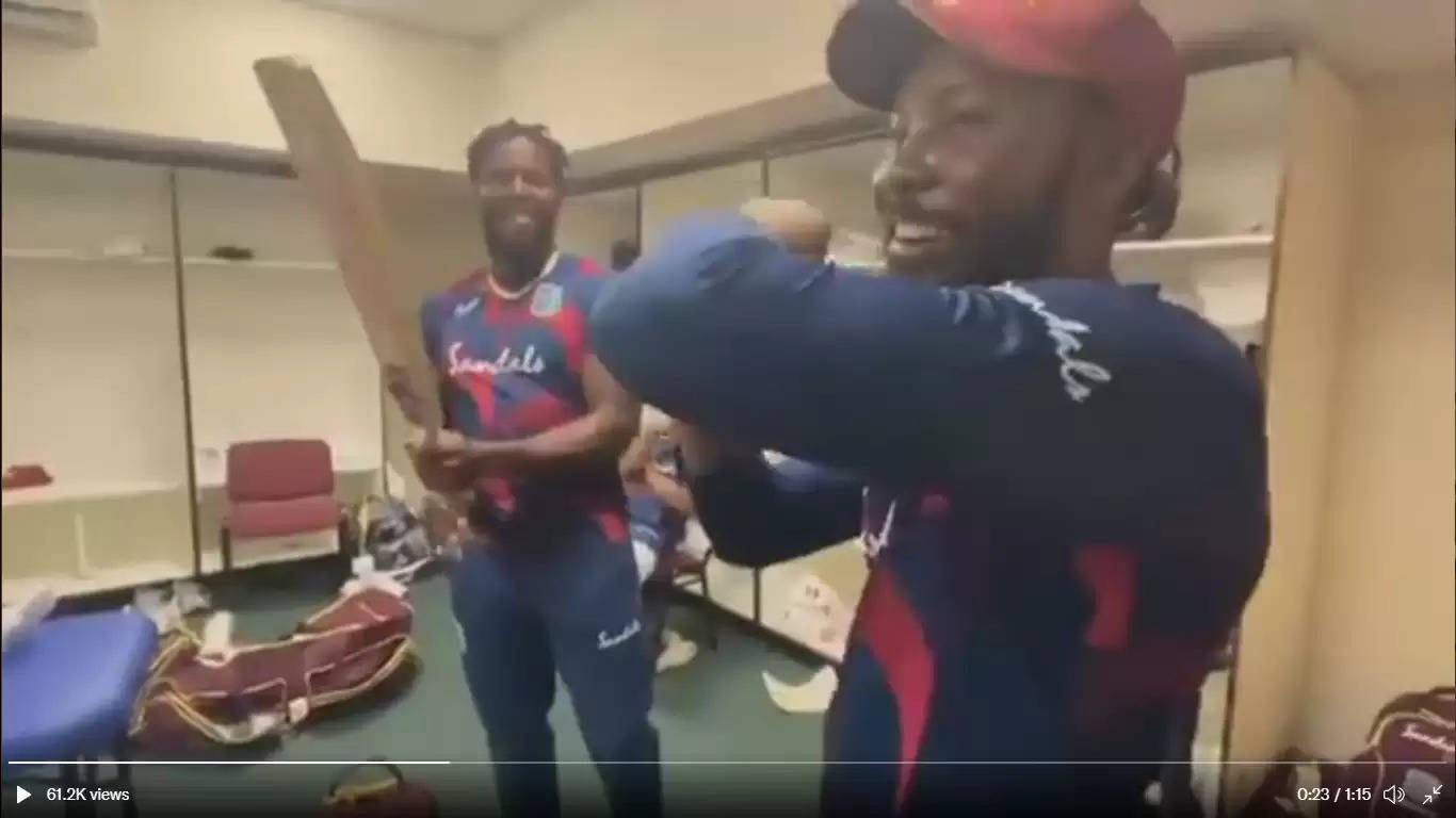 WATCH: West Indies players stage mock DRS review in locker room during rain break