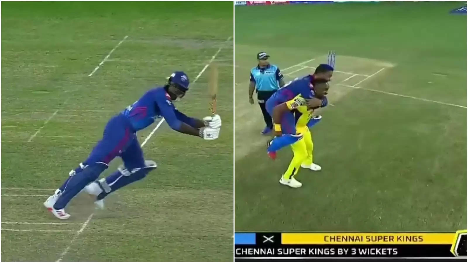 WATCH: Hetmyer bashes Bravo in game, pounces on his back like a cat after win