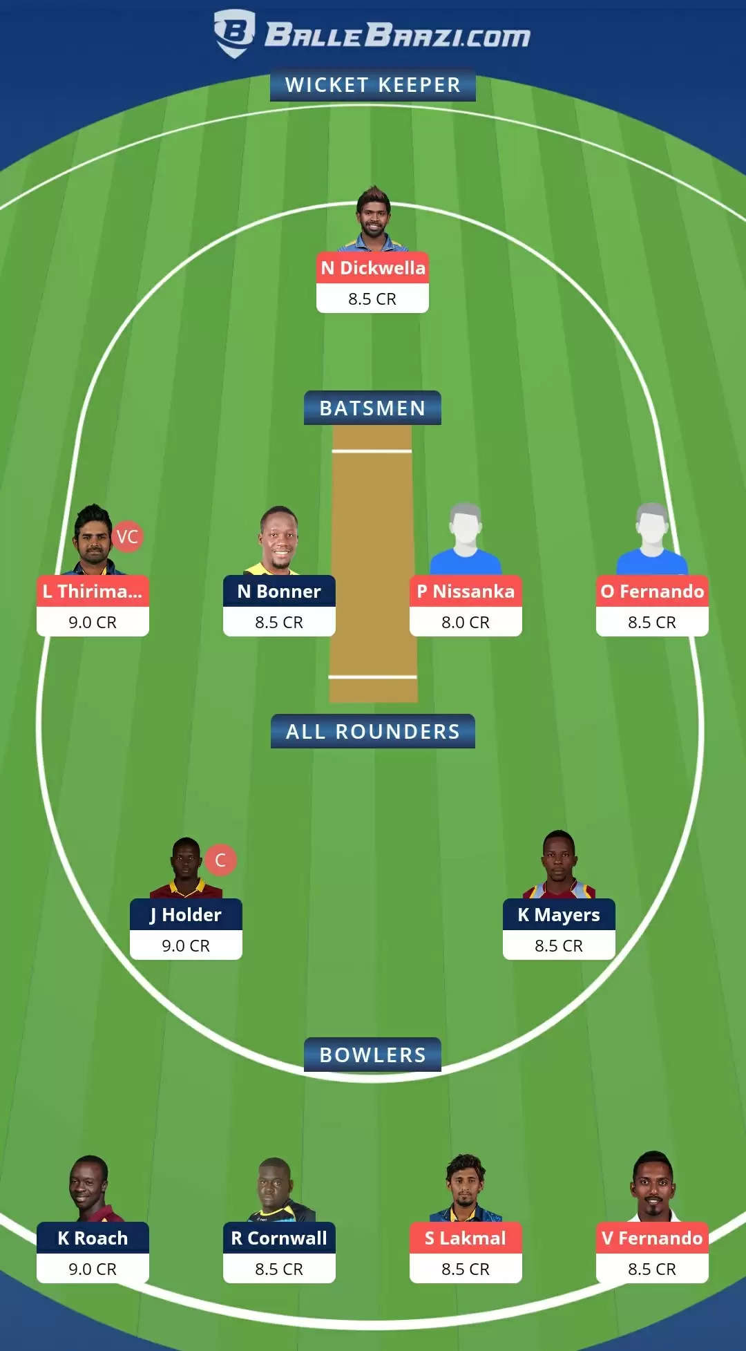 2nd Test | WI vs SL Dream11 Prediction, Fantasy Cricket Tips, Team, Playing 11, Pitch Report, Weather Conditions and Injury Update