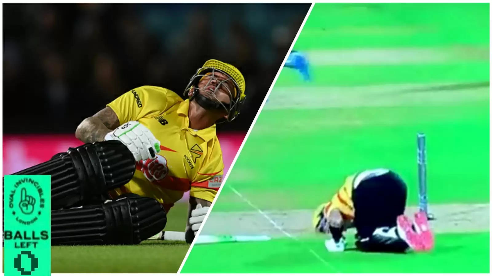 WATCH: Alex Hales smashed twice on the groin in The Hundred…off back-to-back balls