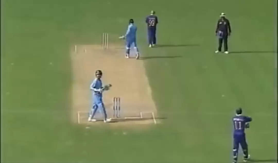WATCH: Virender Sehwag shadow bats outside the crease; keeper runs him out