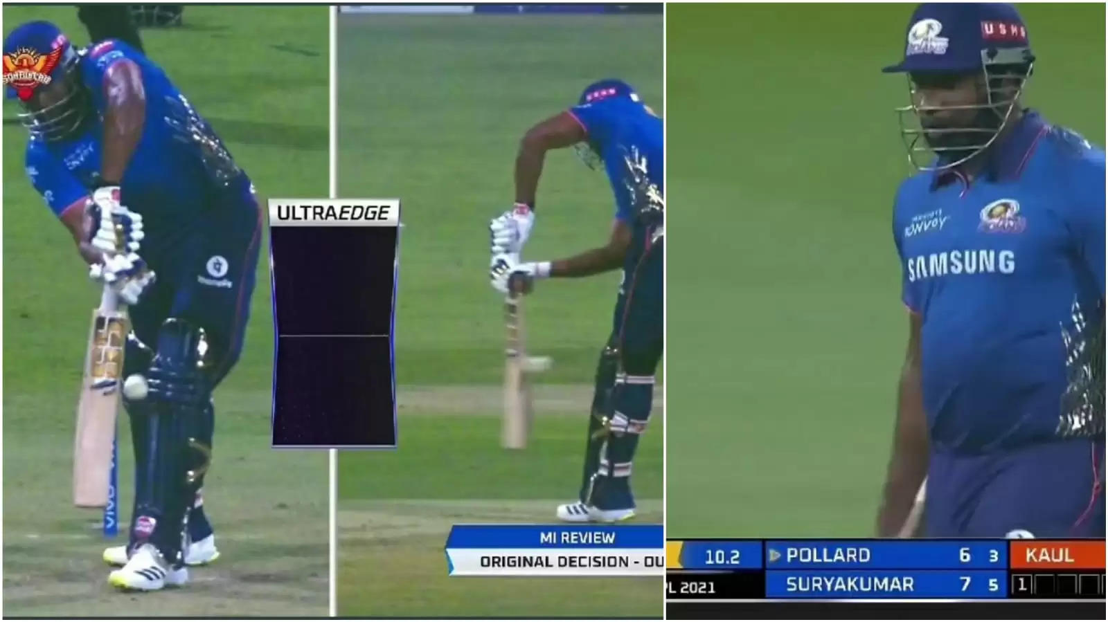 WATCH: Kieron Pollard walks off mid-DRS review assuming he is out; returns after ball tracking shows not out